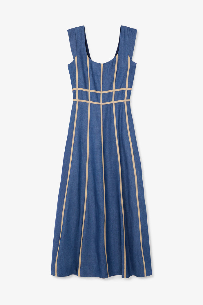 sophie and lucie VESTIDO CINTAS TENCEL AZUL