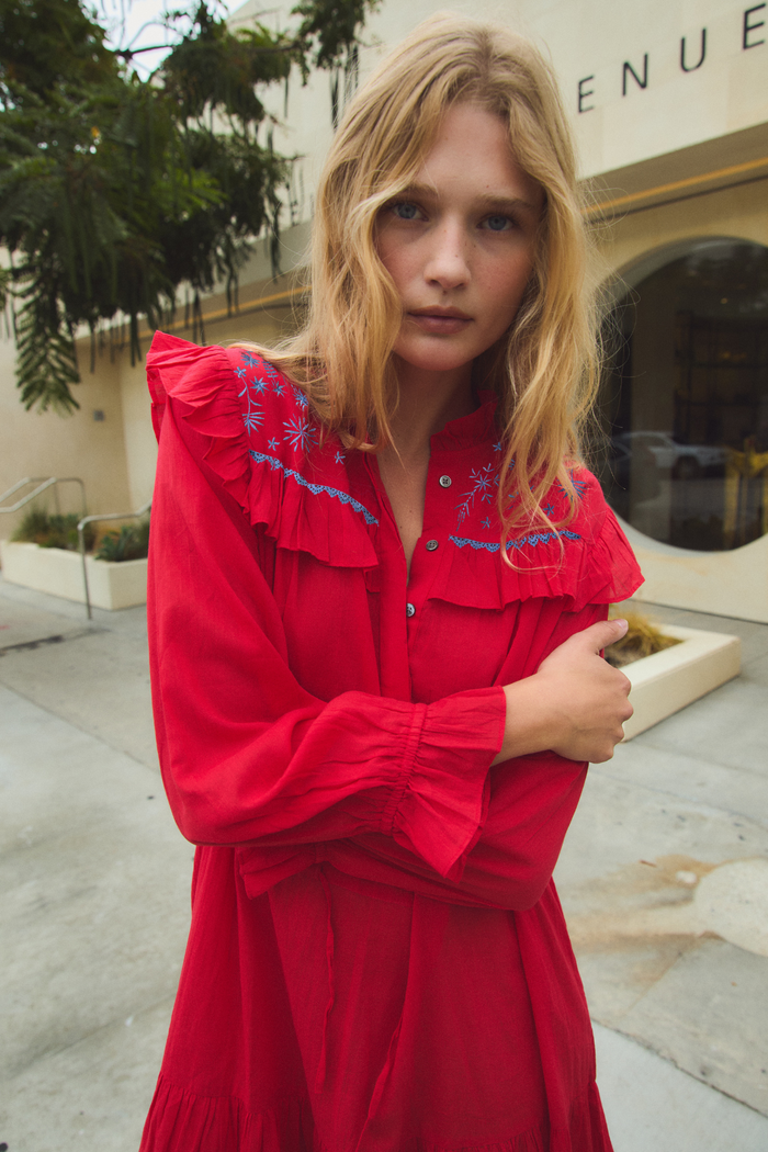 sophie and lucie VESTIDO MAR VOILE ROJO