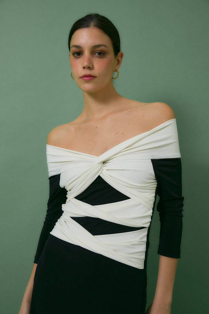 Sophie And Lucie VESTIDO NUDO PUNTO NEGRO