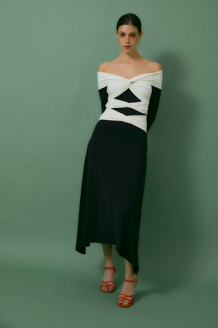 Sophie And Lucie VESTIDO NUDO PUNTO NEGRO