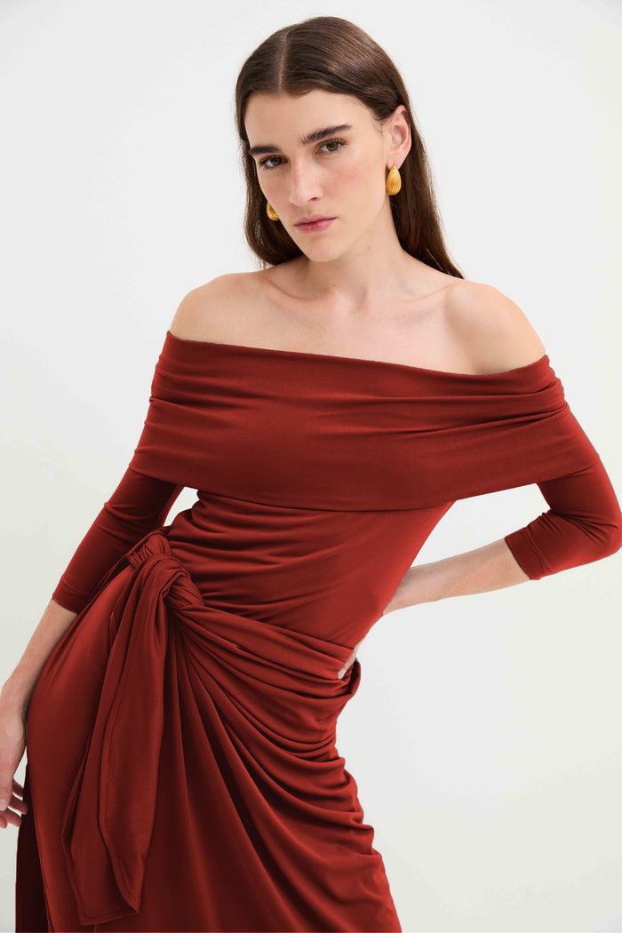 Sophie And Lucie VESTIDO PAREO PUNTO CARMESI