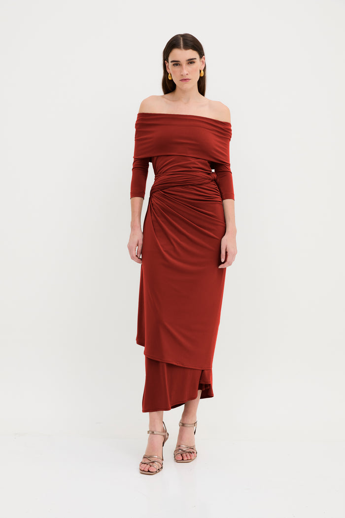 sophie and lucie VESTIDO PAREO PUNTO CARMESI