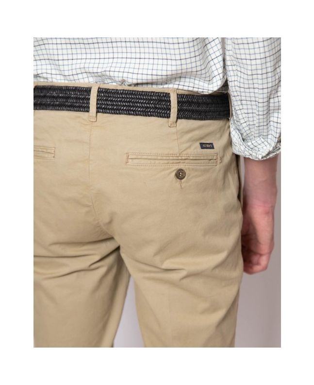 Spezial Madrid 40 Weft Ronan Regular Slim Chino Beige