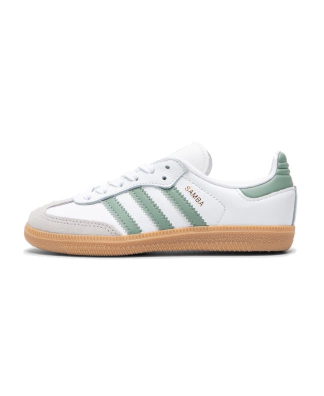 Spezial Madrid Adidas Samba OG Junior Cloud White Silver Green & Gum