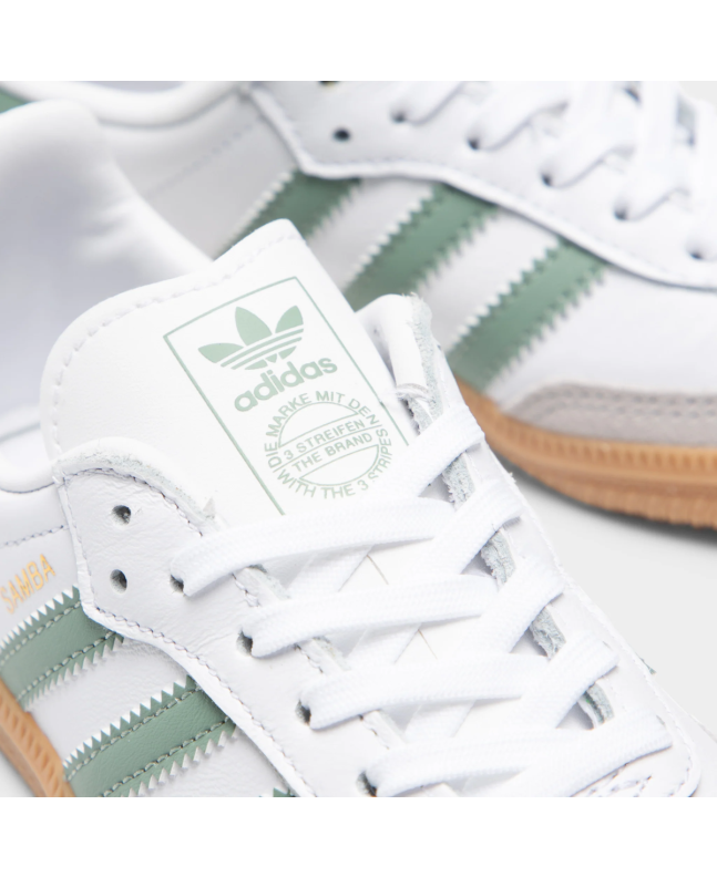 Spezial Madrid Adidas Samba OG Junior Cloud White Silver Green & Gum