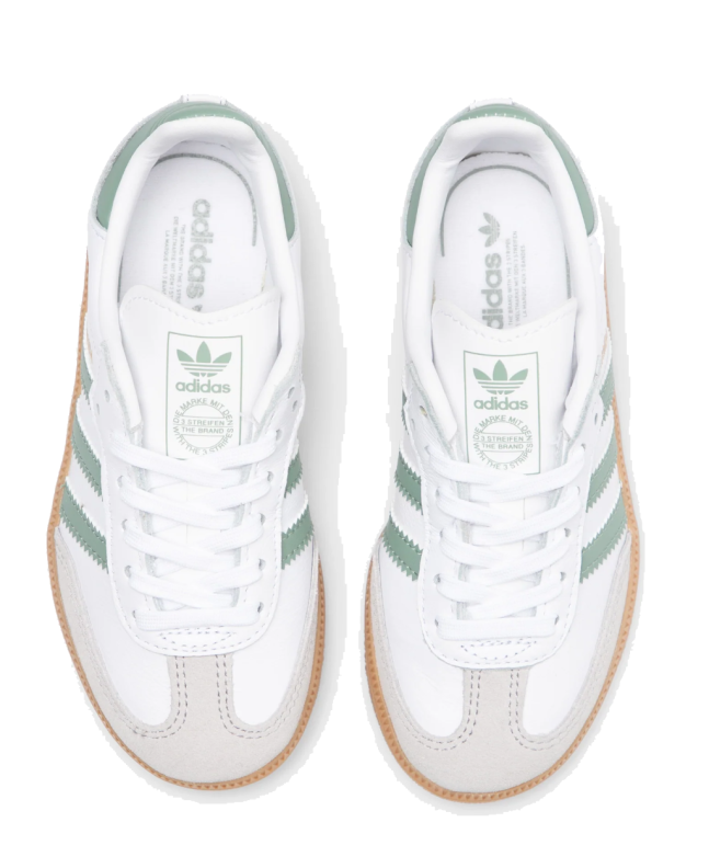 Spezial Madrid Adidas Samba OG Junior Cloud White Silver Green & Gum