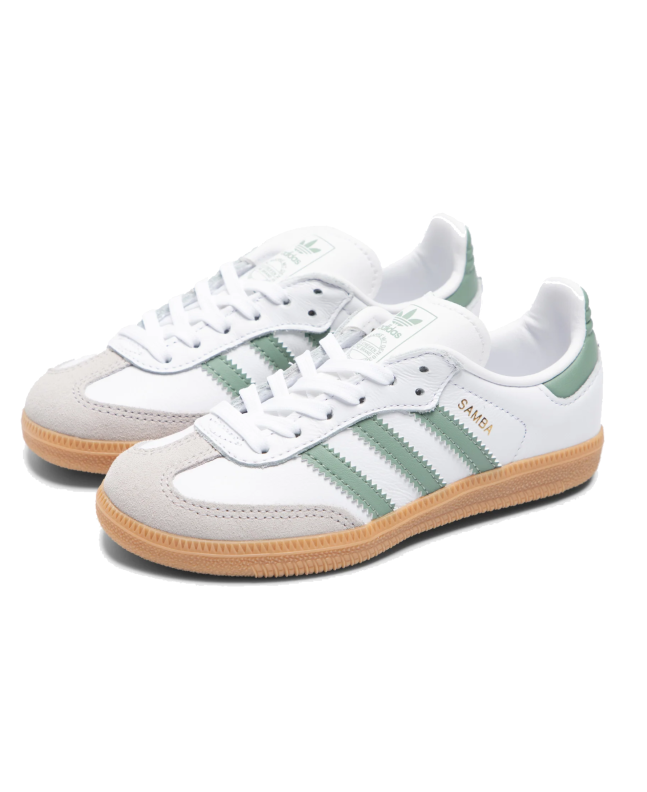 spezial madrid Adidas Samba OG Junior Cloud White Silver Green & Gum