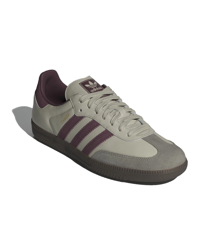 Spezial Madrid Adidas Samba OG Putty Grey Maroon & Gold Metallic