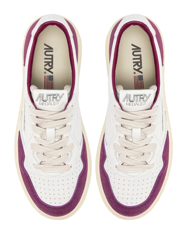 Spezial Madrid Autry Medalist Low Leather And Suede Sneaker White & Purple