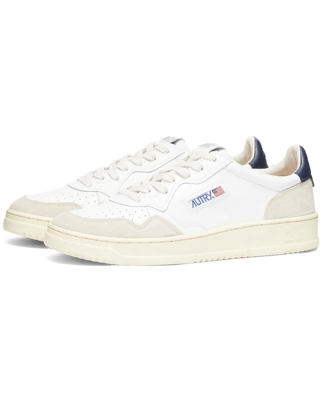 spezial madrid Autry Medalist Low Leather and Suede Sneaker White & Navy