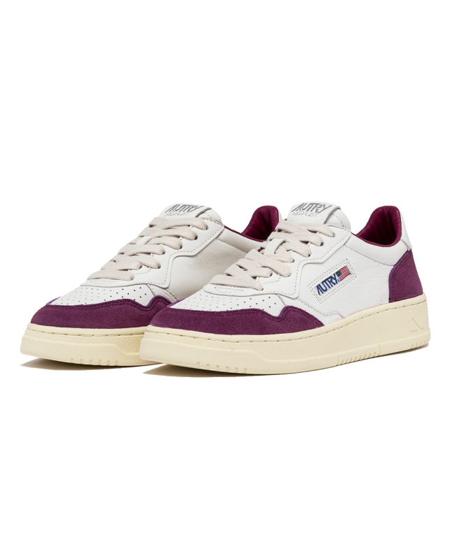 spezial madrid Autry Medalist Low Leather and Suede Sneaker White & Purple