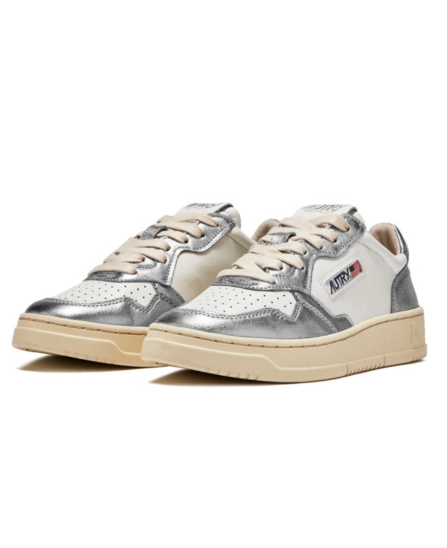 spezial madrid Autry Medalist Low Leather Bicolor Sneaker White & Silver