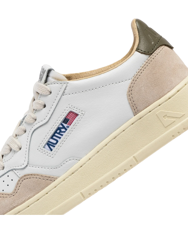 Spezial Madrid Autry Medalist Low Low Leather And Suede Sneakers White & Cover Green