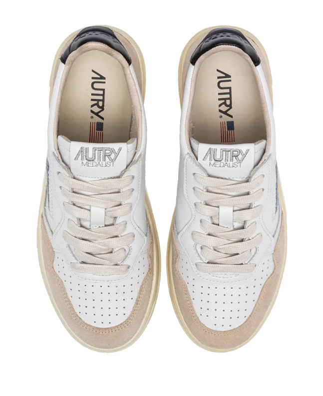 Spezial Madrid Autry Medalist Low Suede Leather Sneaker White Beige Suede & Black