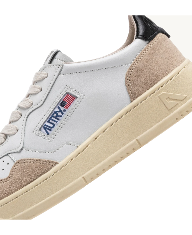 spezial madrid Autry Medalist Low Suede Leather Sneaker White Beige Suede & Black