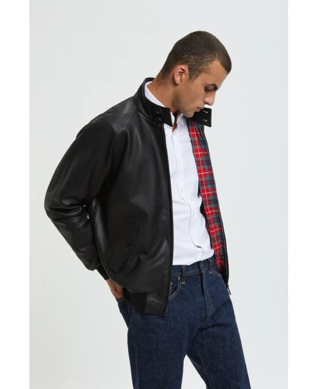Spezial Madrid Baracuta G9 Harrington Jacket Leather Black