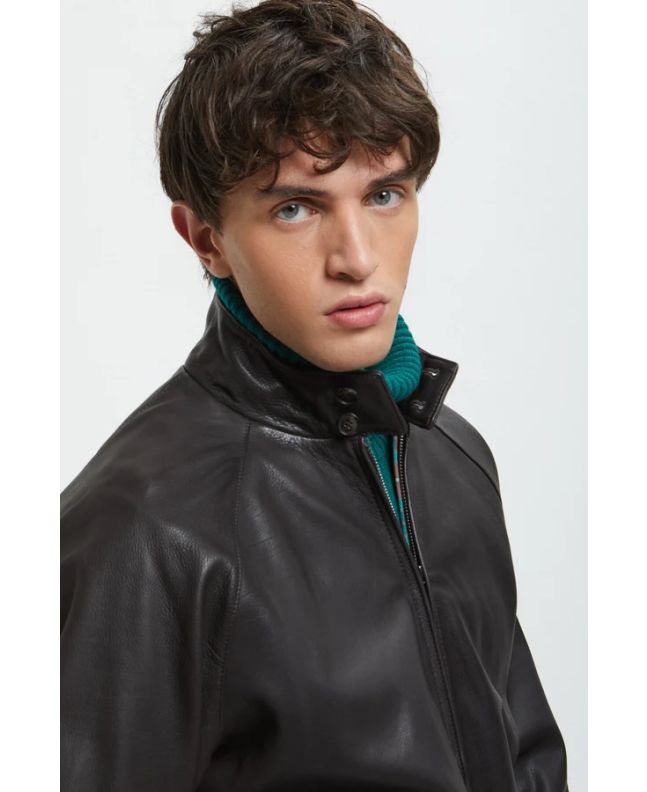 Spezial Madrid Baracuta G9 Harrington Jacket Leather Dark Brown