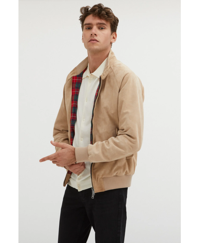 Spezial Madrid Baracuta G9 Harrington Jacket Suede Sand Stone