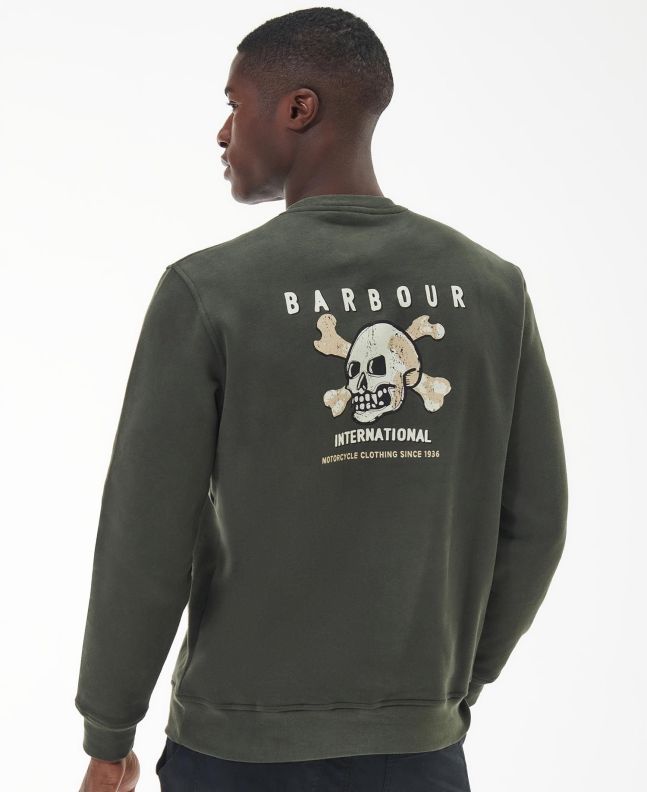 Spezial Madrid Barbour International Charlton Crew Neck Sweatshirt Sage