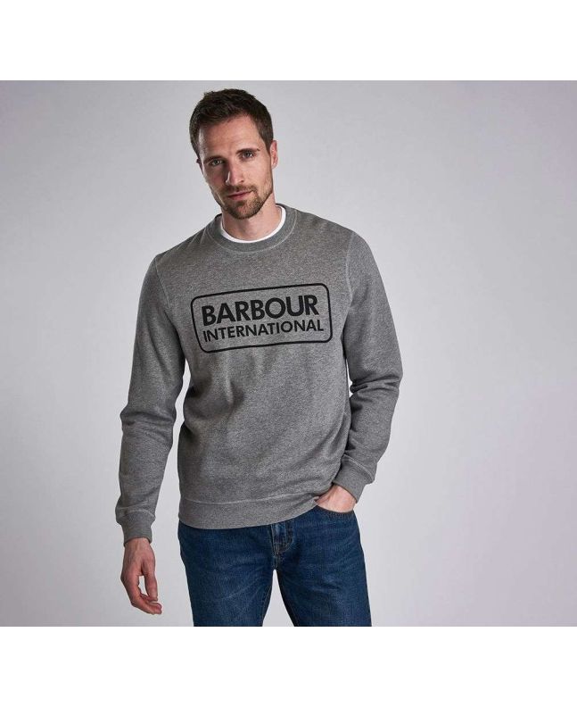 Spezial Madrid Barbour International Large Logo Sweatshirt Anthracite Marl