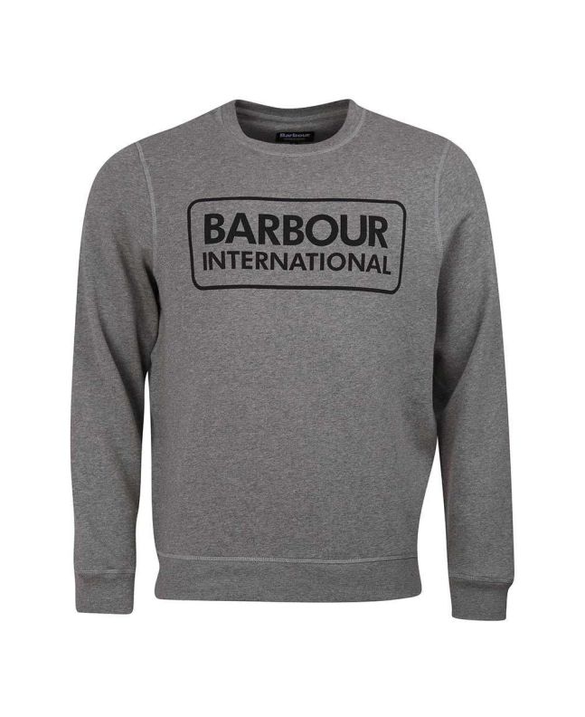spezial madrid Barbour International Large Logo Sweatshirt Anthracite Marl