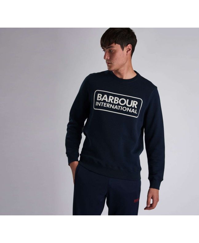 Spezial Madrid Barbour International Large Logo Sweatshirt Navy
