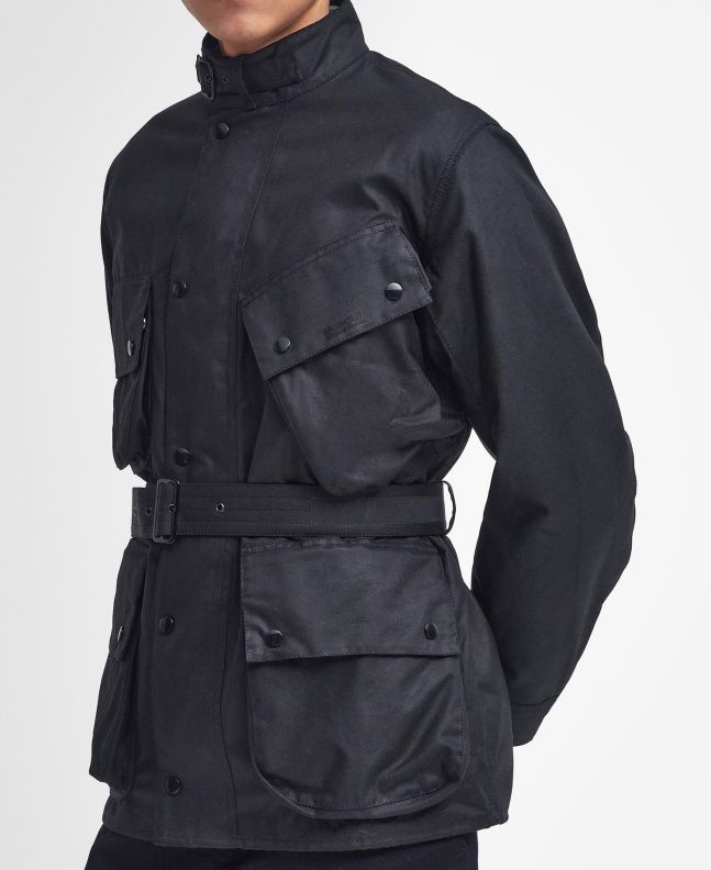Spezial Madrid Barbour International Reflective A7 Waxed Jacket Classic Black