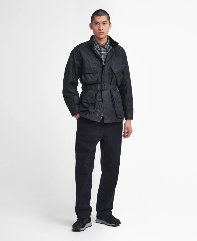 Spezial Madrid Barbour International Reflective A7 Waxed Jacket Classic Black