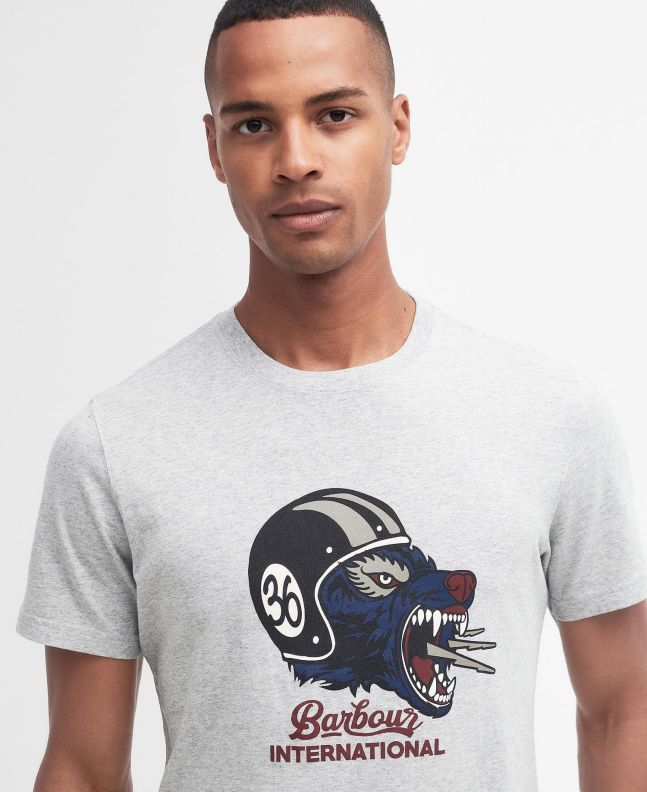 Spezial Madrid Barbour International Socket Graphic Tee Grey Marl