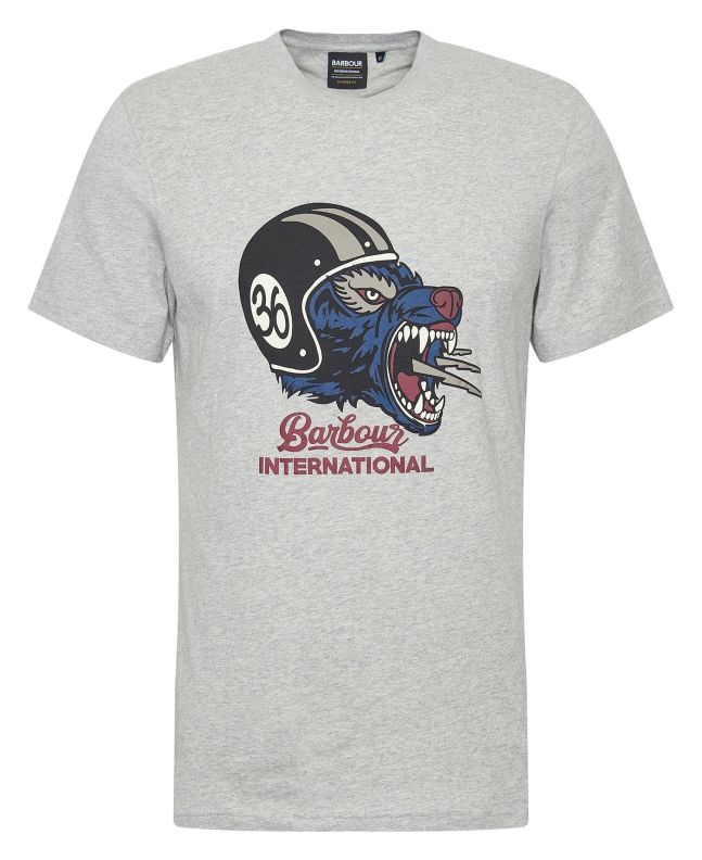 spezial madrid Barbour International Socket Graphic Tee Grey Marl