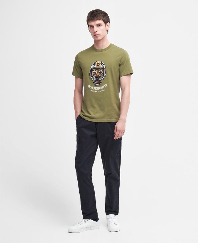 Spezial Madrid Barbour International Socket Graphic Tee Olive Branch