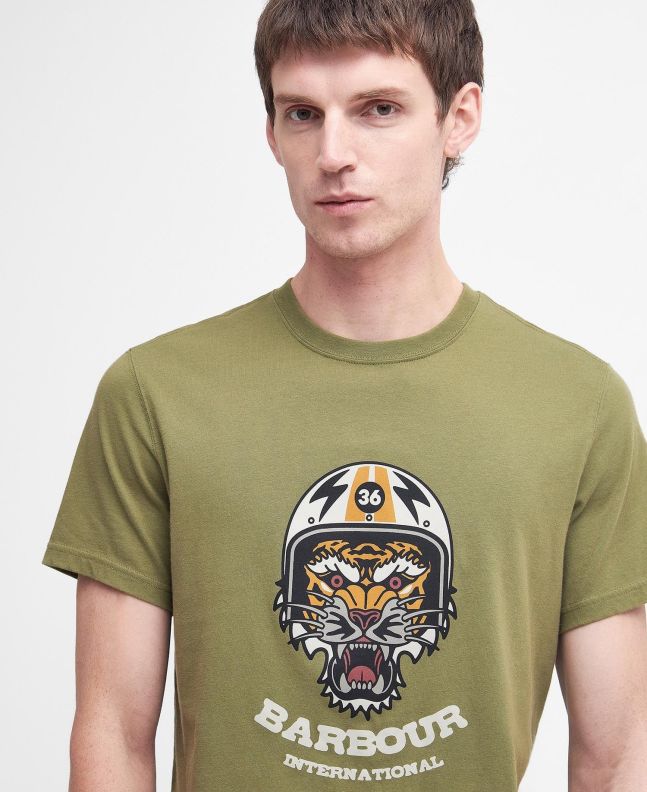 Spezial Madrid Barbour International Socket Graphic Tee Olive Branch