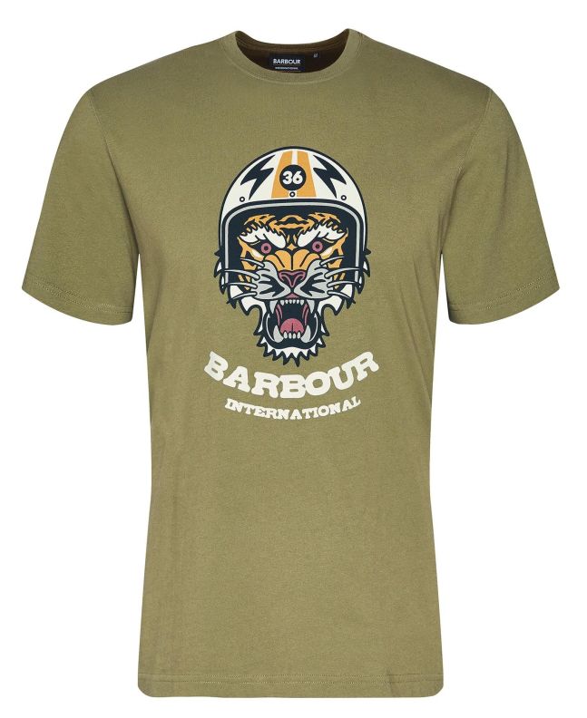 spezial madrid Barbour International Socket Graphic Tee Olive Branch
