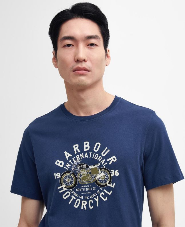 Spezial Madrid Barbour International Spirit Graphic Tee Washed Cobalt