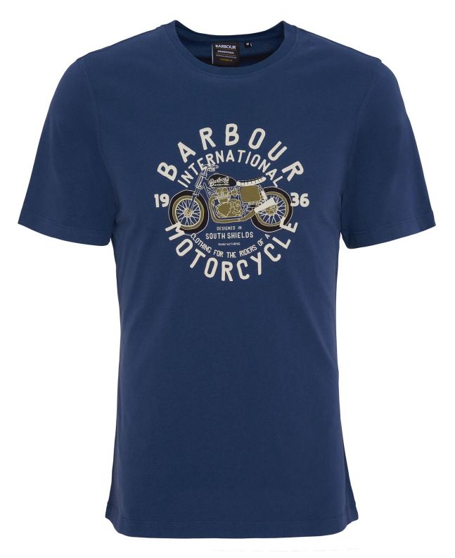 spezial madrid Barbour International Spirit Graphic Tee Washed Cobalt