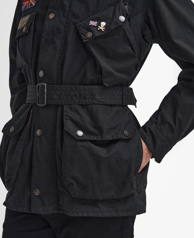 Spezial Madrid Barbour International Steve McQueen 60th Anniversary Waxed Jacket Black