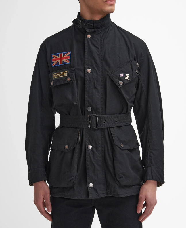Spezial Madrid Barbour International Steve McQueen 60th Anniversary Waxed Jacket Black