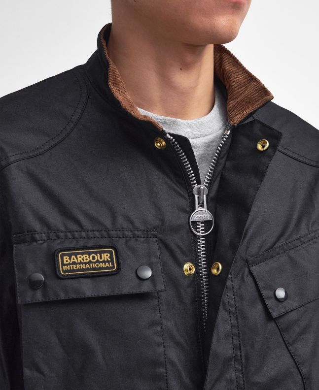 Spezial Madrid Barbour International Westross Waxed Jacket Classis Black