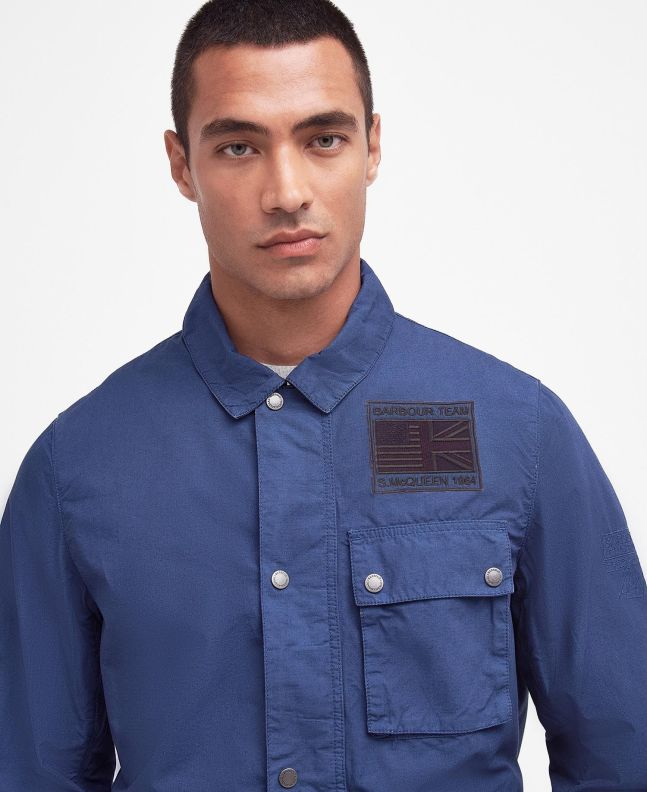 Spezial Madrid Barbour International Workers Casual Jacket Washed Cobalt