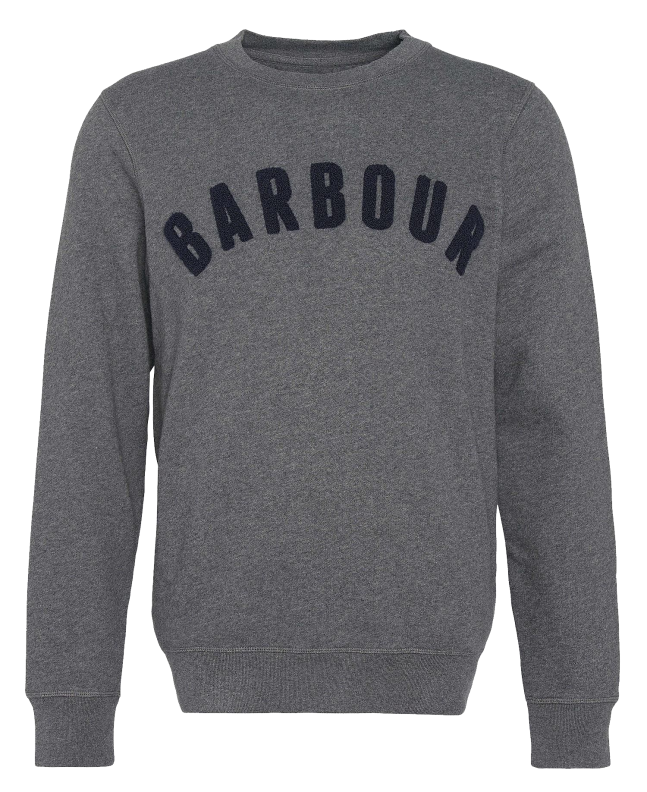spezial madrid Barbour Prep Logo Crew Mens Sweatshirt Heritage Mid Grey Marl