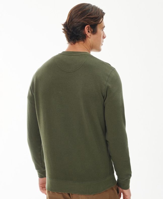 Spezial Madrid Barbour Prep Logo Crew Mens Sweatshirt Olive
