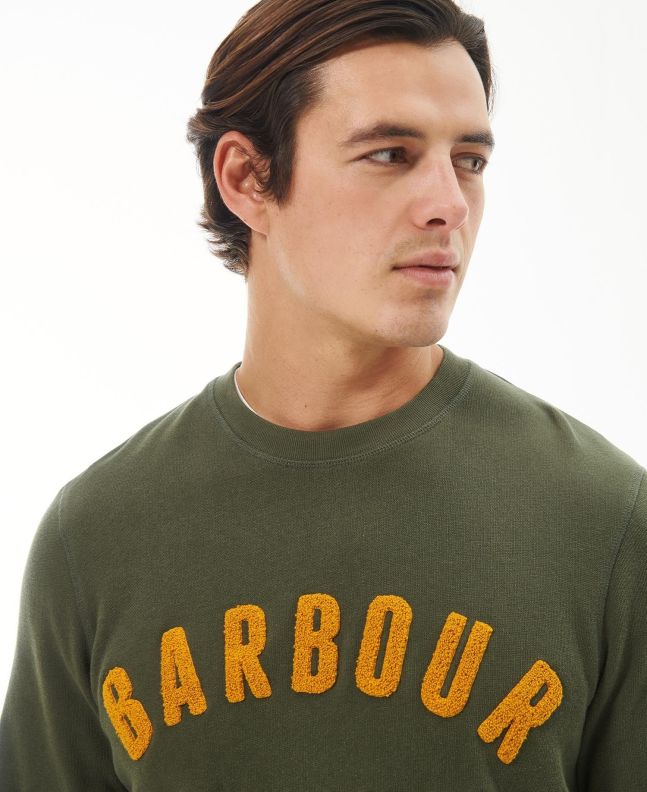 Spezial Madrid Barbour Prep Logo Crew Mens Sweatshirt Olive