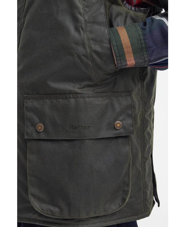 Spezial Madrid Barbour X Baracuta Waxed Gilet Archive Olive