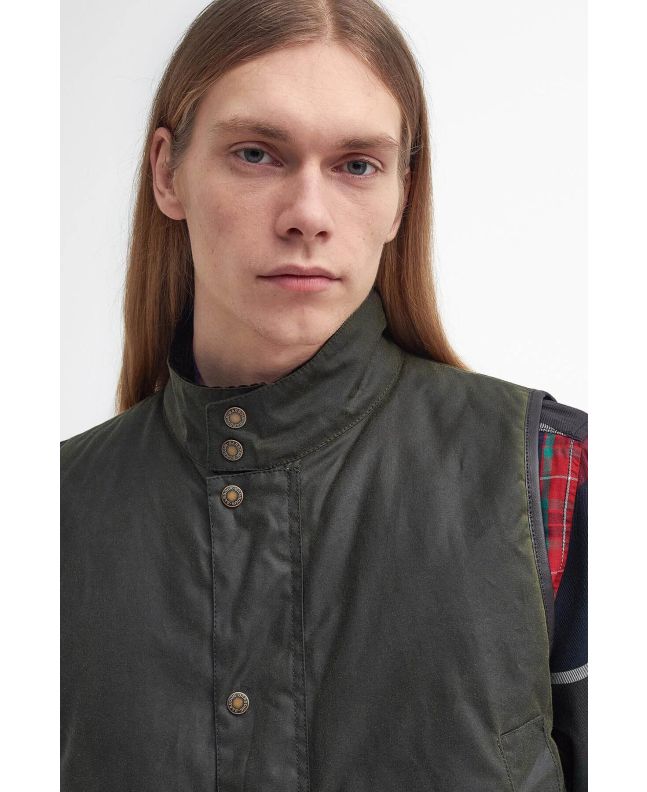 Spezial Madrid Barbour X Baracuta Waxed Gilet Archive Olive