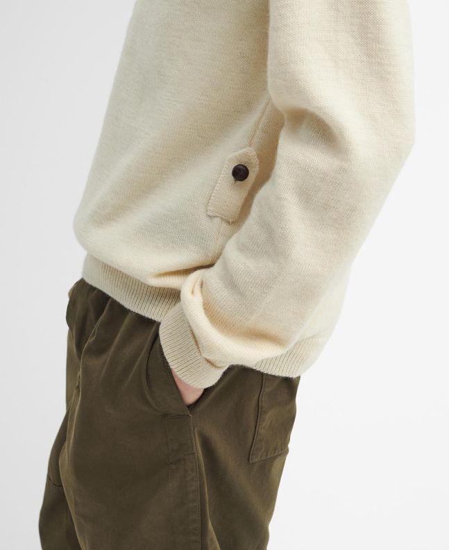 Spezial Madrid Barbour X TO KI TO Midden Collared Jumper Chalk