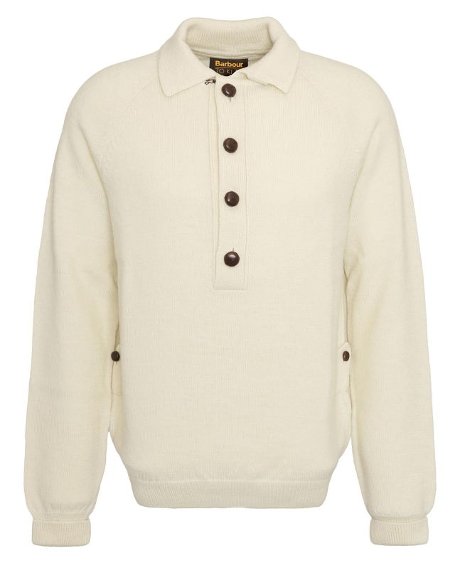 spezial madrid Barbour x TO KI TO Midden Collared Jumper Chalk