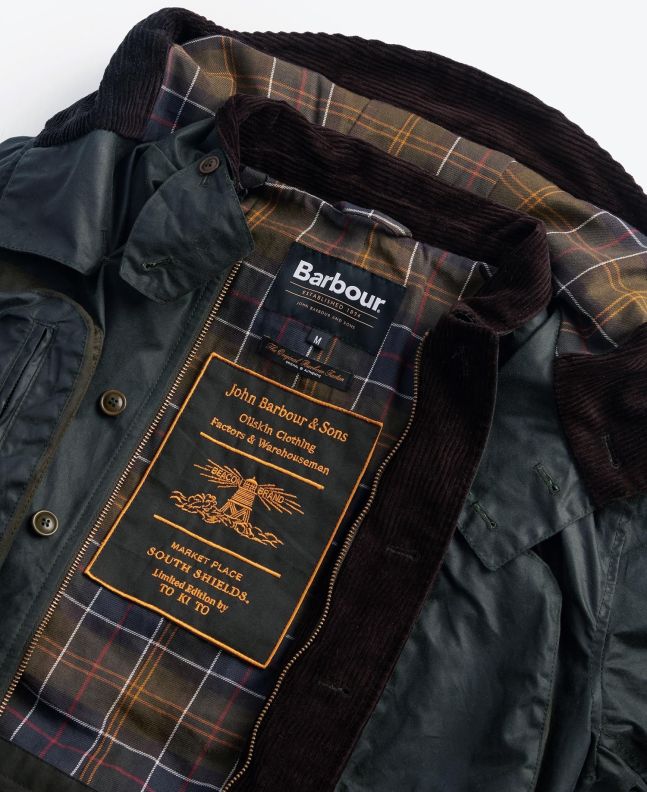 Spezial Madrid Barbour X TO KI TO Outland Waxed Jacket Sage