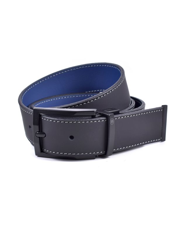 spezial madrid Bellido B-Urban Reversible Leather Belt Black & Blue