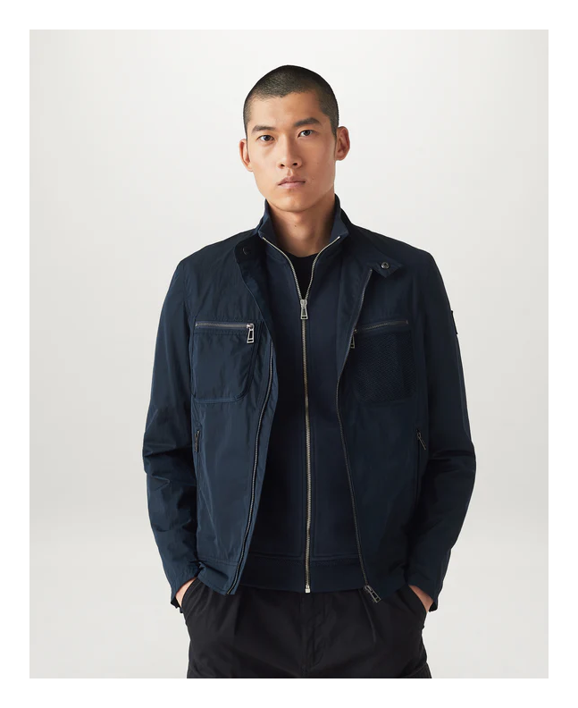 Spezial Madrid Belstaff Full Zip Sweatshirt Cotton Fleece Dark Ink