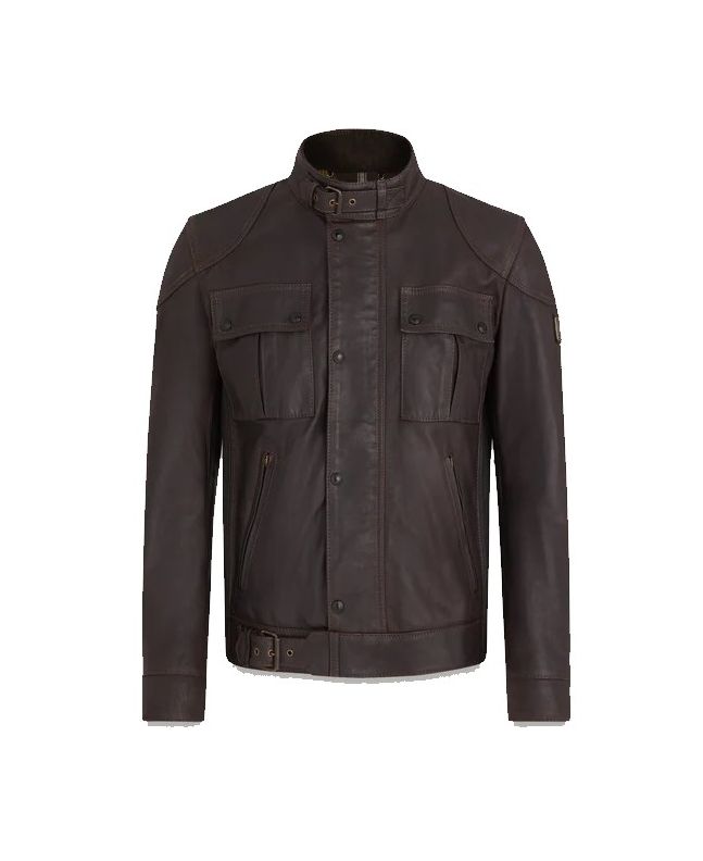 spezial madrid Belstaff Gangster Leather Jacket Antique Brown